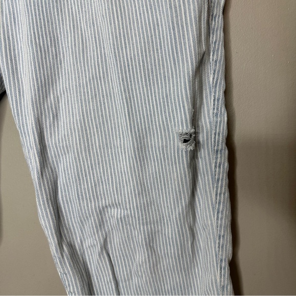 Zara basics distressed striped raw hem skinny leg jeans - Picture 3 of 10